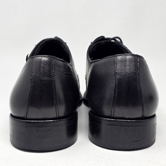 Marco Vittorio Plain-Toe Dress Shoe Men Sz 7.5 Black Lace Made In Italy Preowned main image 4